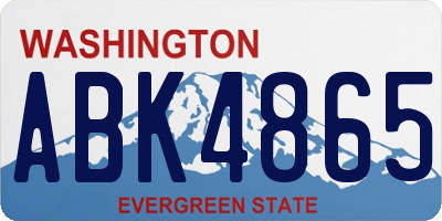 WA license plate ABK4865