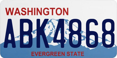 WA license plate ABK4868