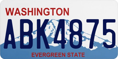 WA license plate ABK4875