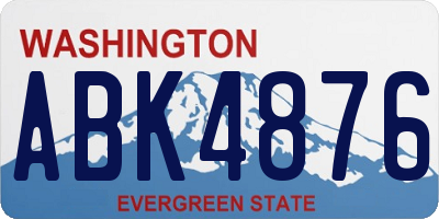 WA license plate ABK4876