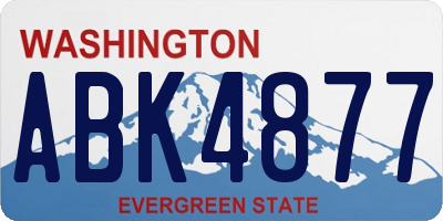 WA license plate ABK4877