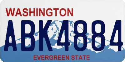 WA license plate ABK4884