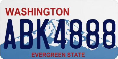 WA license plate ABK4888