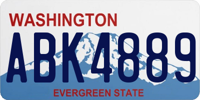 WA license plate ABK4889