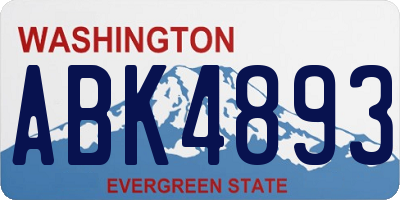 WA license plate ABK4893