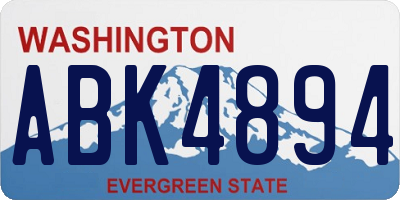 WA license plate ABK4894