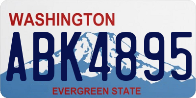 WA license plate ABK4895
