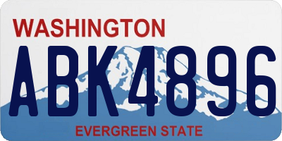 WA license plate ABK4896