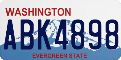 WA license plate ABK4898