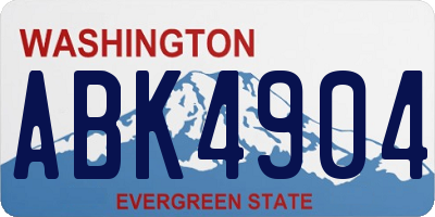 WA license plate ABK4904