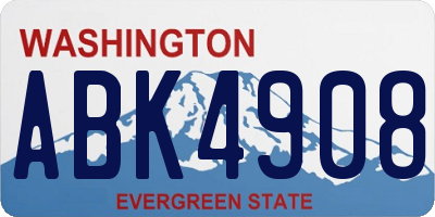WA license plate ABK4908