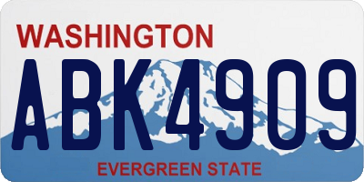 WA license plate ABK4909