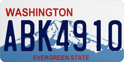 WA license plate ABK4910