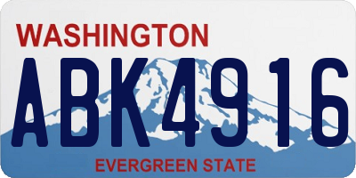 WA license plate ABK4916