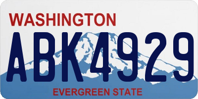WA license plate ABK4929