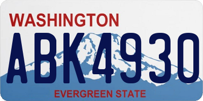 WA license plate ABK4930