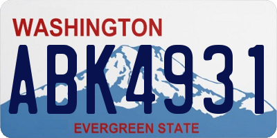 WA license plate ABK4931