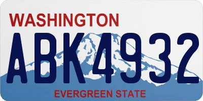 WA license plate ABK4932