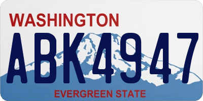 WA license plate ABK4947
