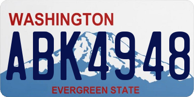 WA license plate ABK4948
