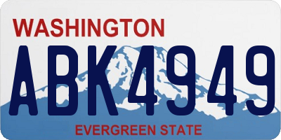 WA license plate ABK4949