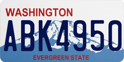 WA license plate ABK4950