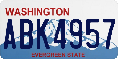 WA license plate ABK4957