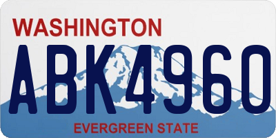 WA license plate ABK4960
