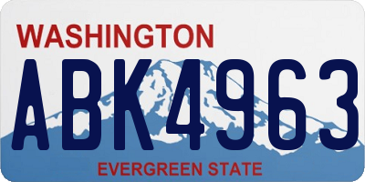WA license plate ABK4963