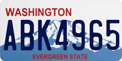 WA license plate ABK4965
