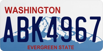 WA license plate ABK4967