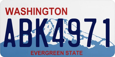 WA license plate ABK4971