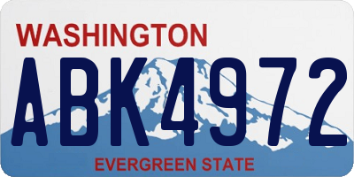 WA license plate ABK4972