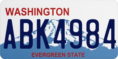 WA license plate ABK4984