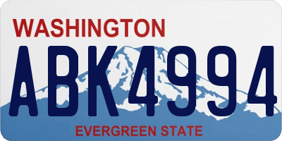 WA license plate ABK4994