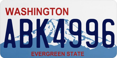 WA license plate ABK4996