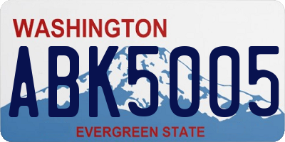 WA license plate ABK5005