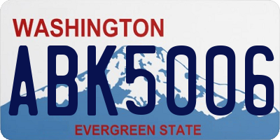 WA license plate ABK5006