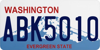 WA license plate ABK5010