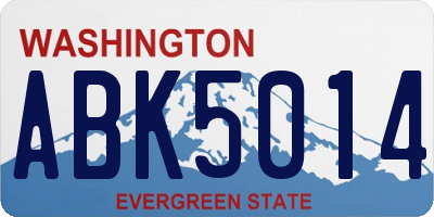 WA license plate ABK5014