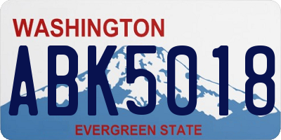 WA license plate ABK5018