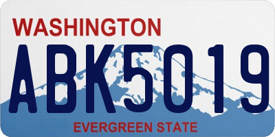 WA license plate ABK5019