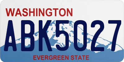 WA license plate ABK5027