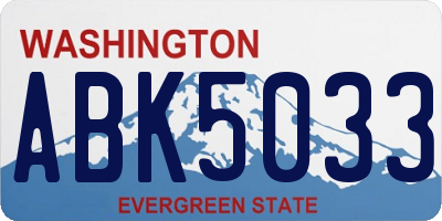 WA license plate ABK5033
