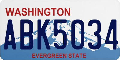WA license plate ABK5034
