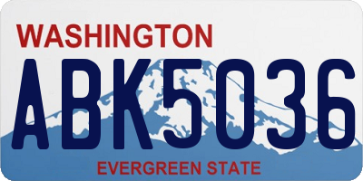 WA license plate ABK5036