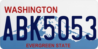 WA license plate ABK5053