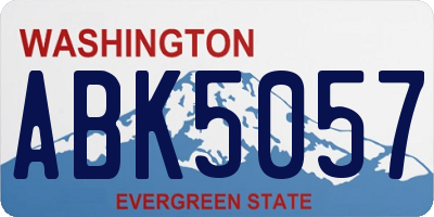 WA license plate ABK5057