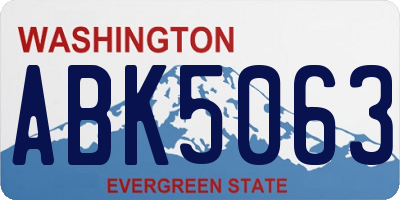 WA license plate ABK5063