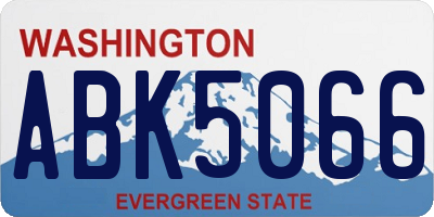 WA license plate ABK5066